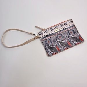 SPARTINA 449 Paisley Wristlet EUC Coral Navy